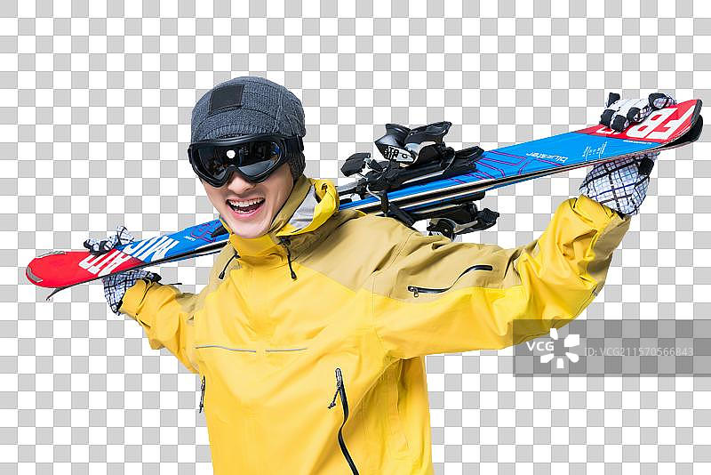 年轻男子滑雪图片素材