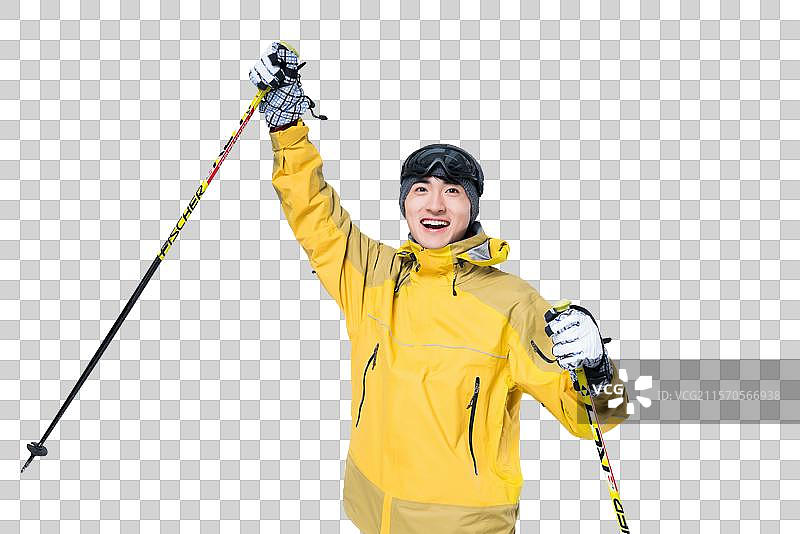 年轻男子滑雪图片素材