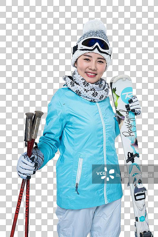 年轻女子滑雪图片素材