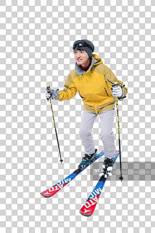 年轻男子滑雪图片素材