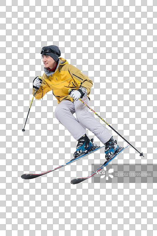 年轻男子滑雪图片素材