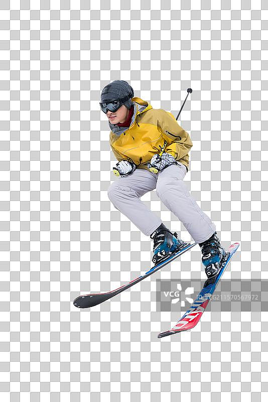 年轻男子滑雪图片素材