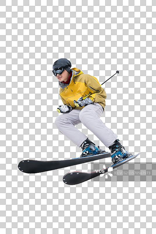年轻男子滑雪图片素材