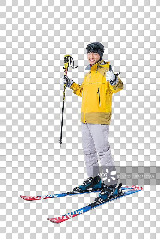 年轻男子滑雪图片素材