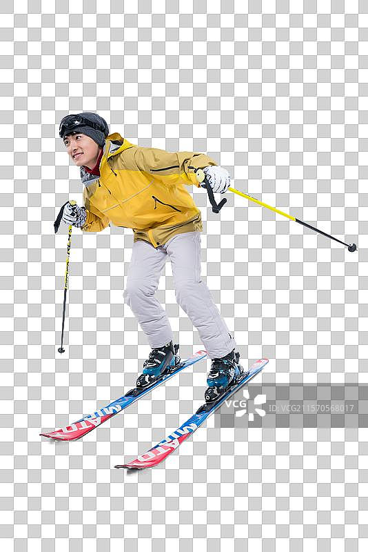 年轻男子滑雪图片素材