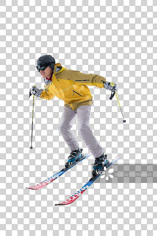 年轻男子滑雪图片素材