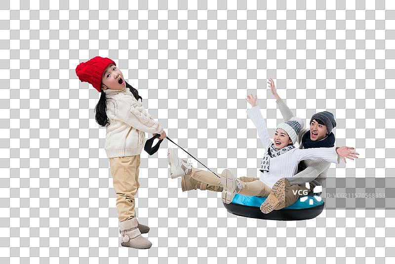 快乐的三口之家图片素材