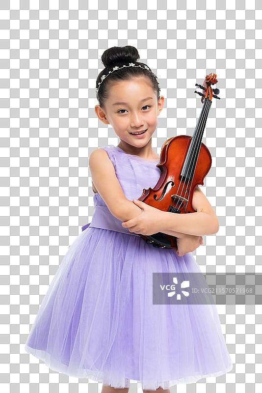 女孩和小提琴图片素材