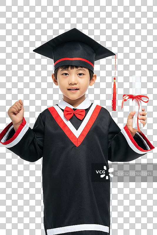 带着博士帽的男孩图片素材