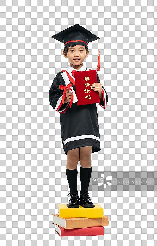 带着博士帽的男孩图片素材