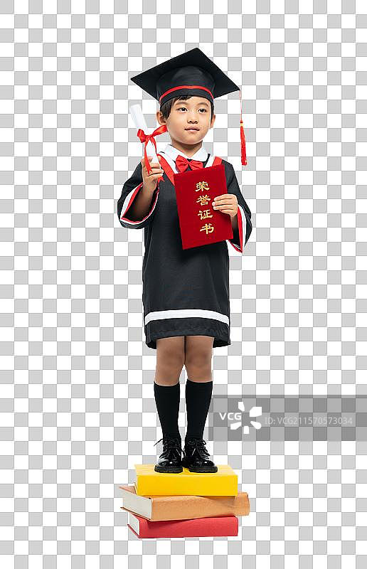带着博士帽的男孩图片素材