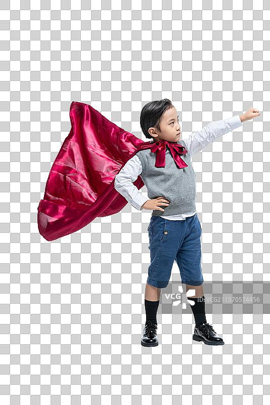小男孩披着披风图片素材