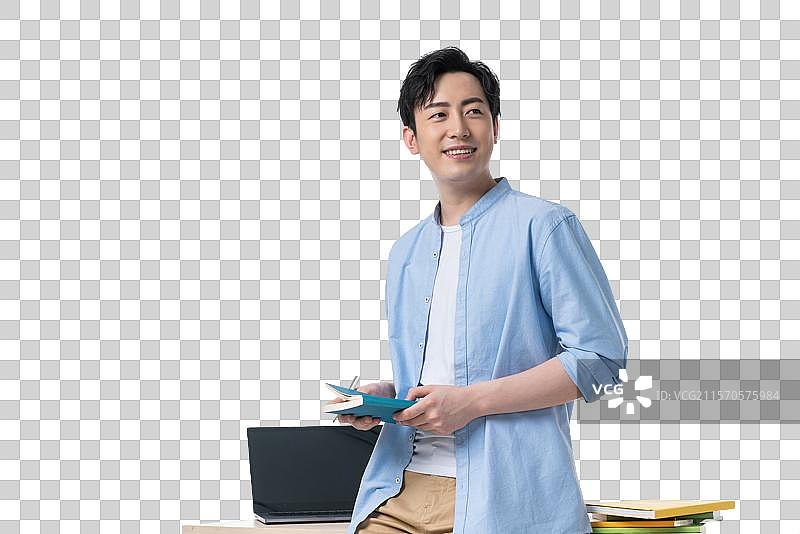 年轻男子在看书图片素材