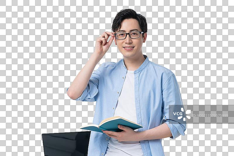 年轻男子在看书图片素材