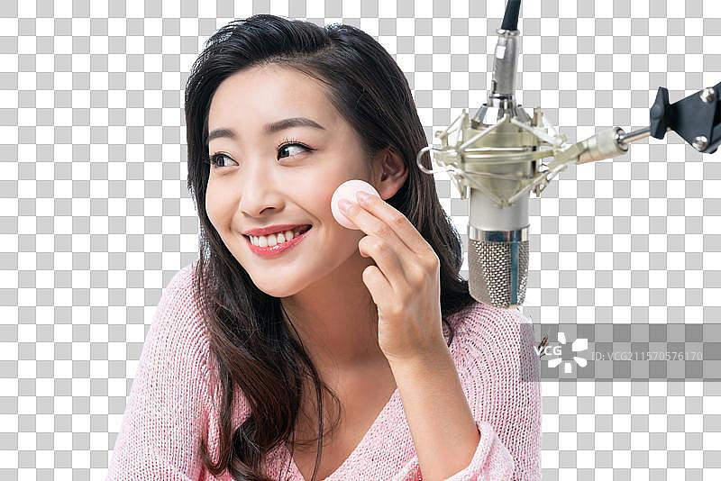 年轻女子直播图片素材