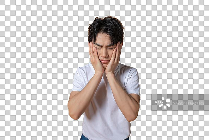 烦恼的年轻男子图片素材