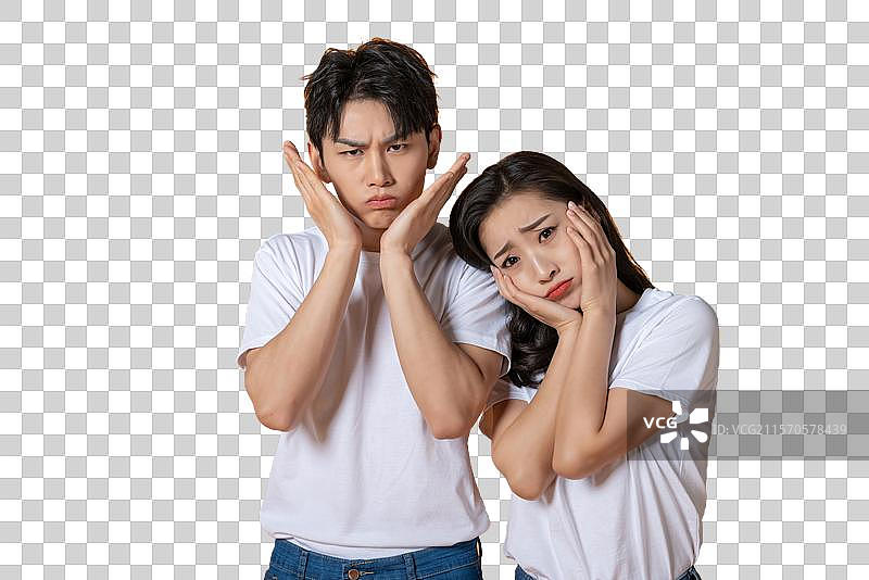 烦恼的年轻情侣图片素材