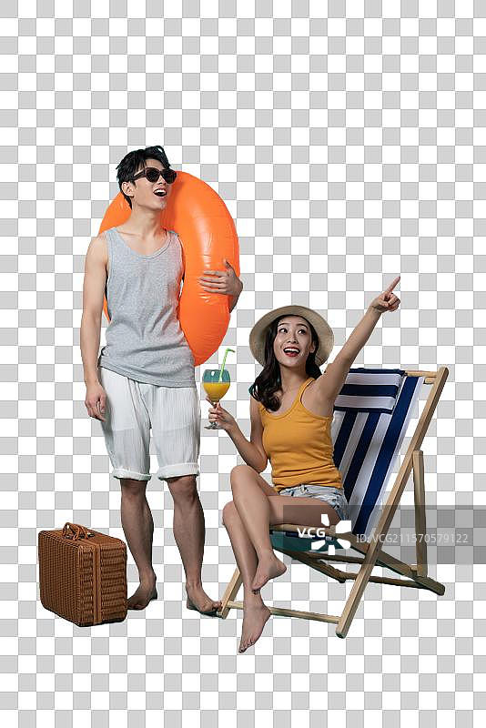 棚拍夏日造型年轻情侣图片素材