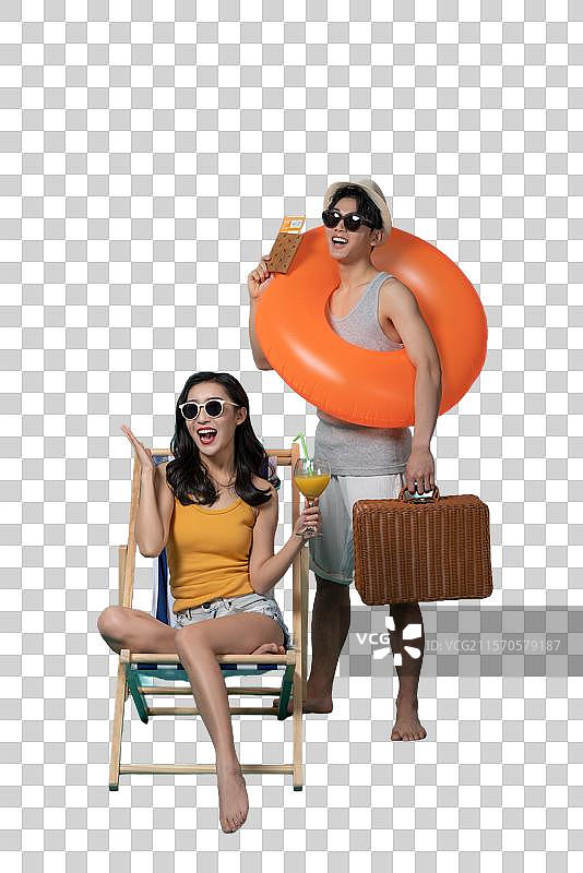 棚拍夏日造型年轻情侣图片素材