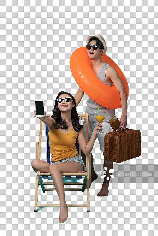 棚拍夏日造型年轻情侣图片素材