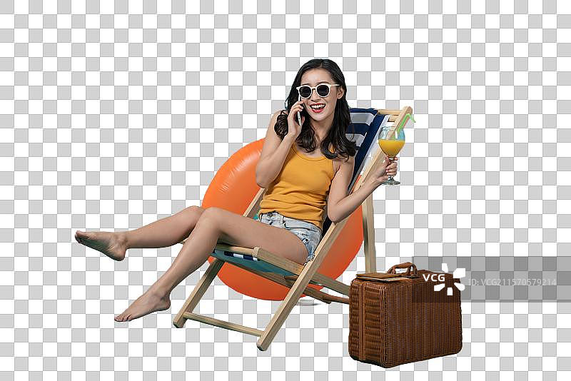 棚拍夏日造型年轻女子图片素材