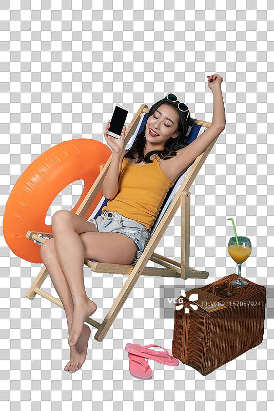 棚拍夏日造型年轻女子图片素材