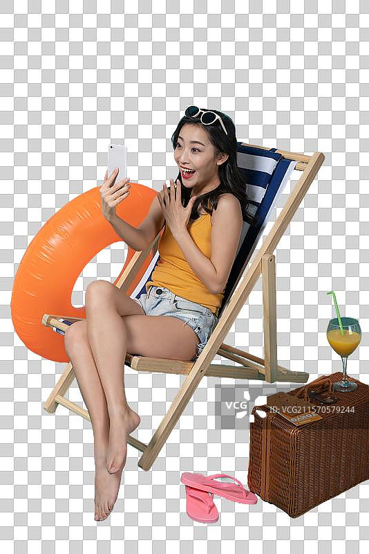 棚拍夏日造型年轻女子图片素材