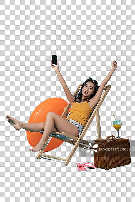 棚拍夏日造型年轻女子图片素材