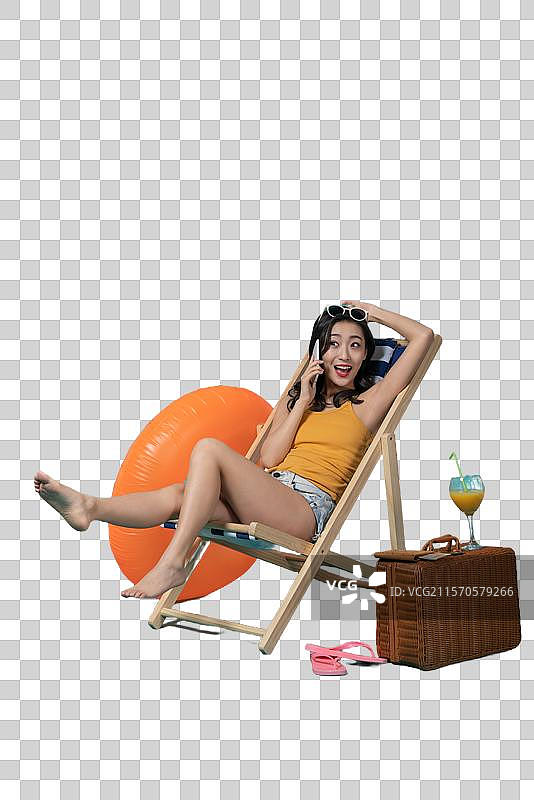 棚拍夏日造型年轻女子图片素材