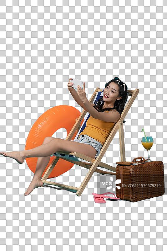 棚拍夏日造型年轻女子图片素材