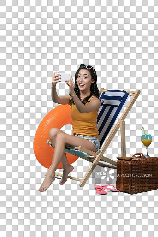 棚拍夏日造型年轻女子图片素材