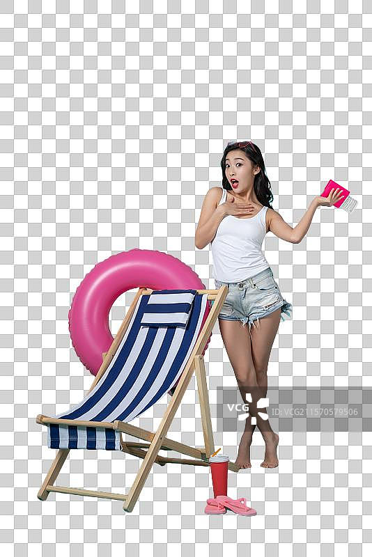 棚拍夏日造型年轻女子图片素材