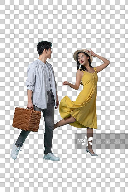 棚拍年轻情侣图片素材