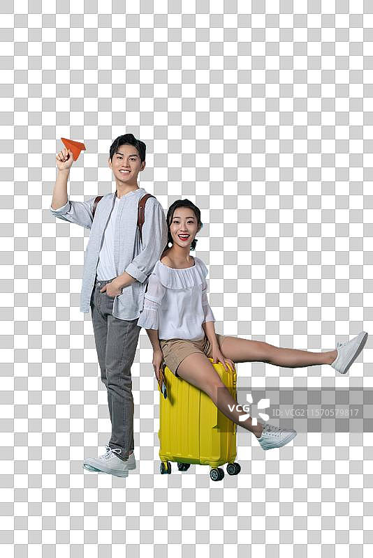 棚拍年轻情侣图片素材