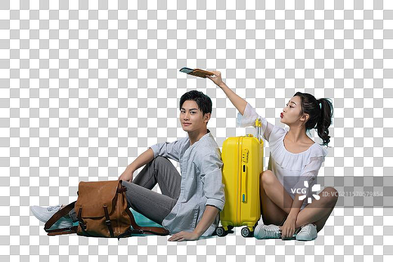 棚拍年轻情侣图片素材