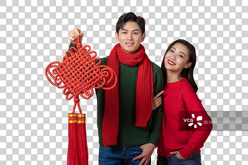 年轻情侣庆祝新年图片素材