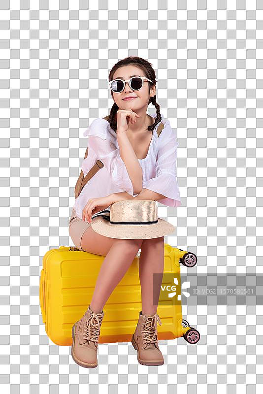 棚拍夏日造型年轻女子图片素材