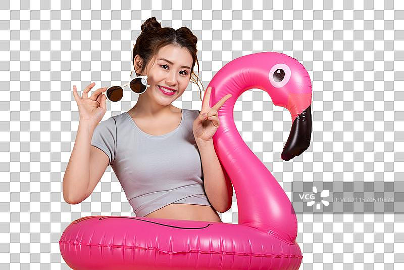 棚拍泳装年轻女子图片素材