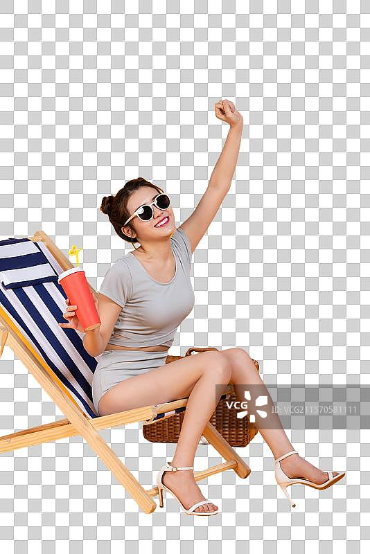 棚拍泳装年轻女子图片素材