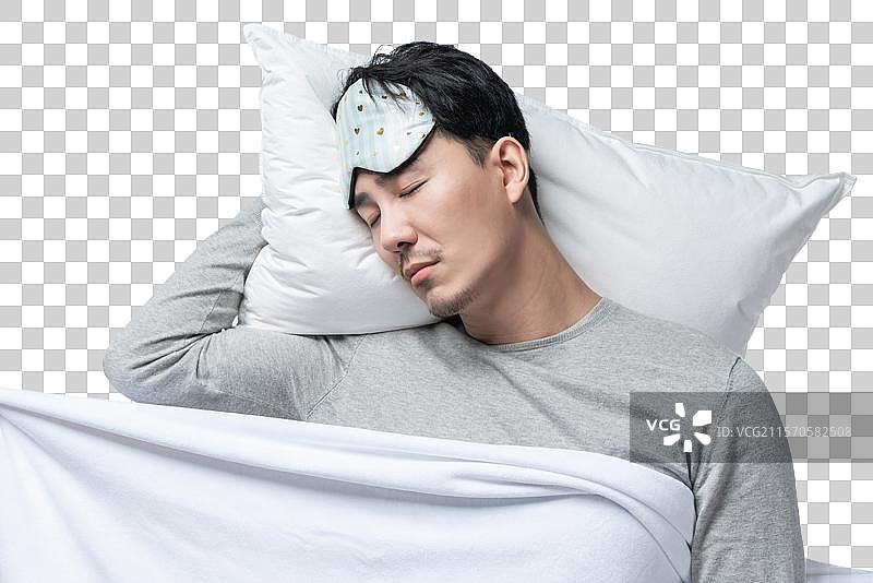 年轻男子在睡觉图片素材