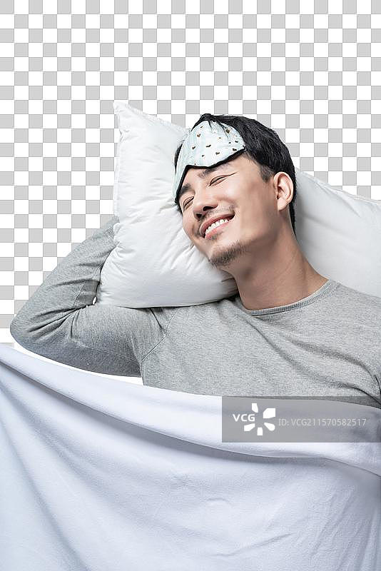 年轻男子在睡觉图片素材