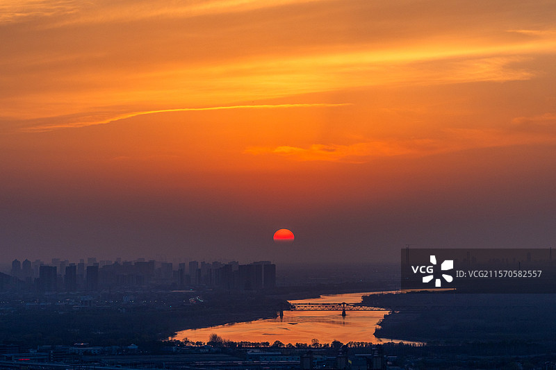 黄河落日图片素材