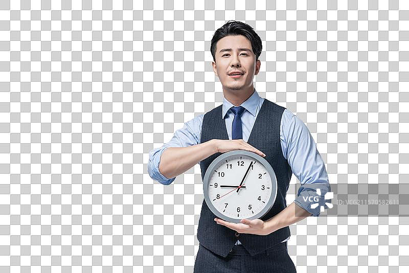 商务男士和时钟图片素材