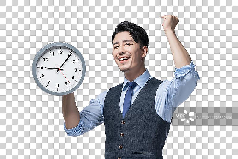 商务男士和时钟图片素材