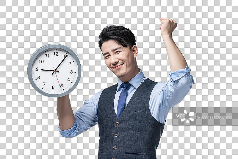 商务男士和时钟图片素材