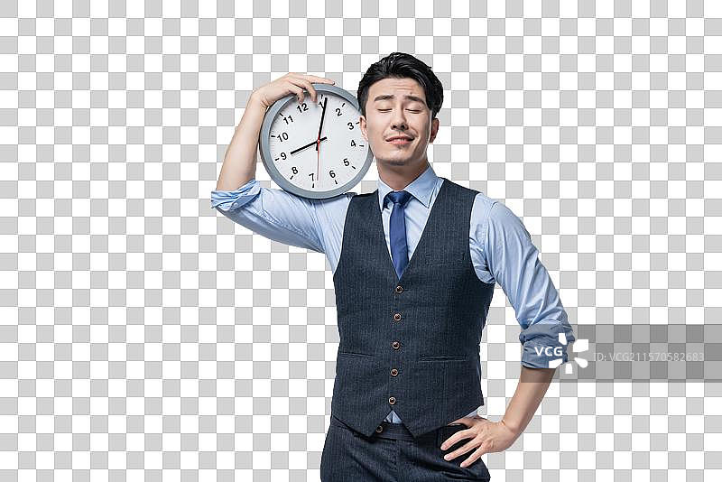 商务男士和时钟图片素材