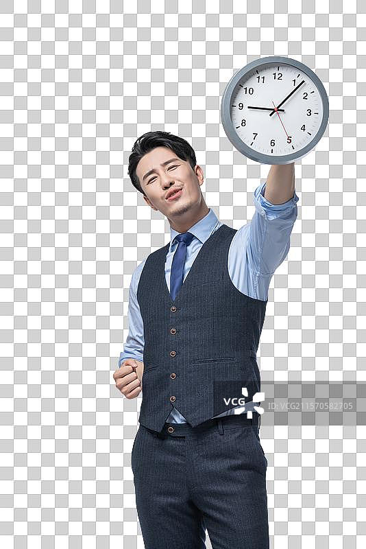 商务男士和时钟图片素材