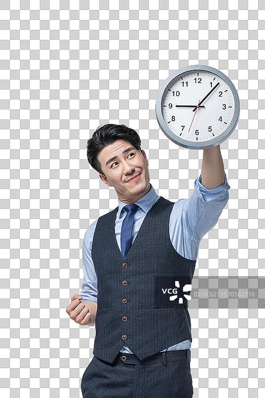 商务男士和时钟图片素材