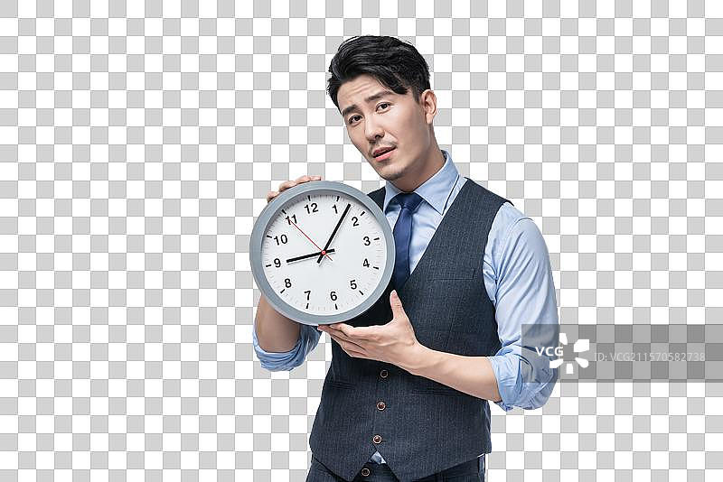 商务男士和时钟图片素材