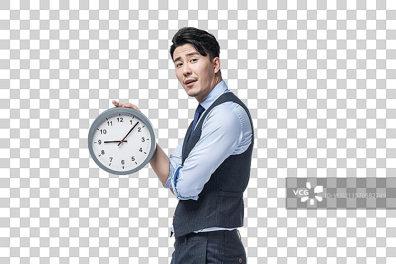 商务男士和时钟图片素材